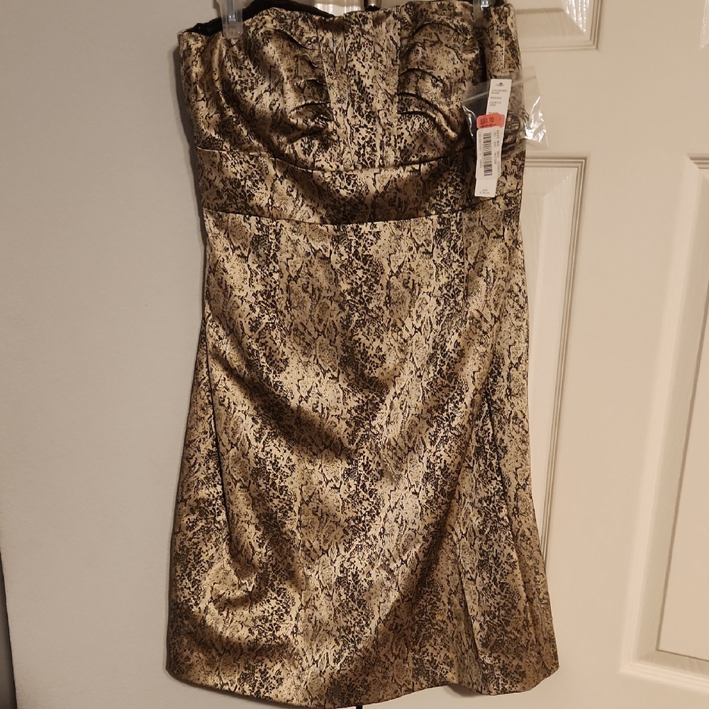 ANTONIO MELANI Strapless Gold and Black Dress